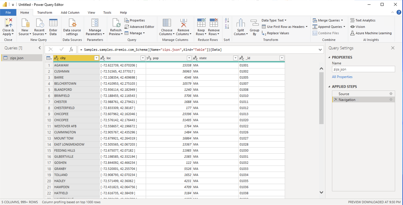 How to connect Power BI to Dremio server then retrieve via ODBC ...